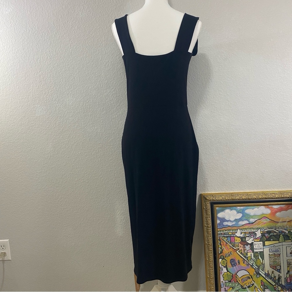 NWT Reformation Cassi Knit Black Midi Dress, Tencel/Spandex, Size XL - Picture 2 of 6